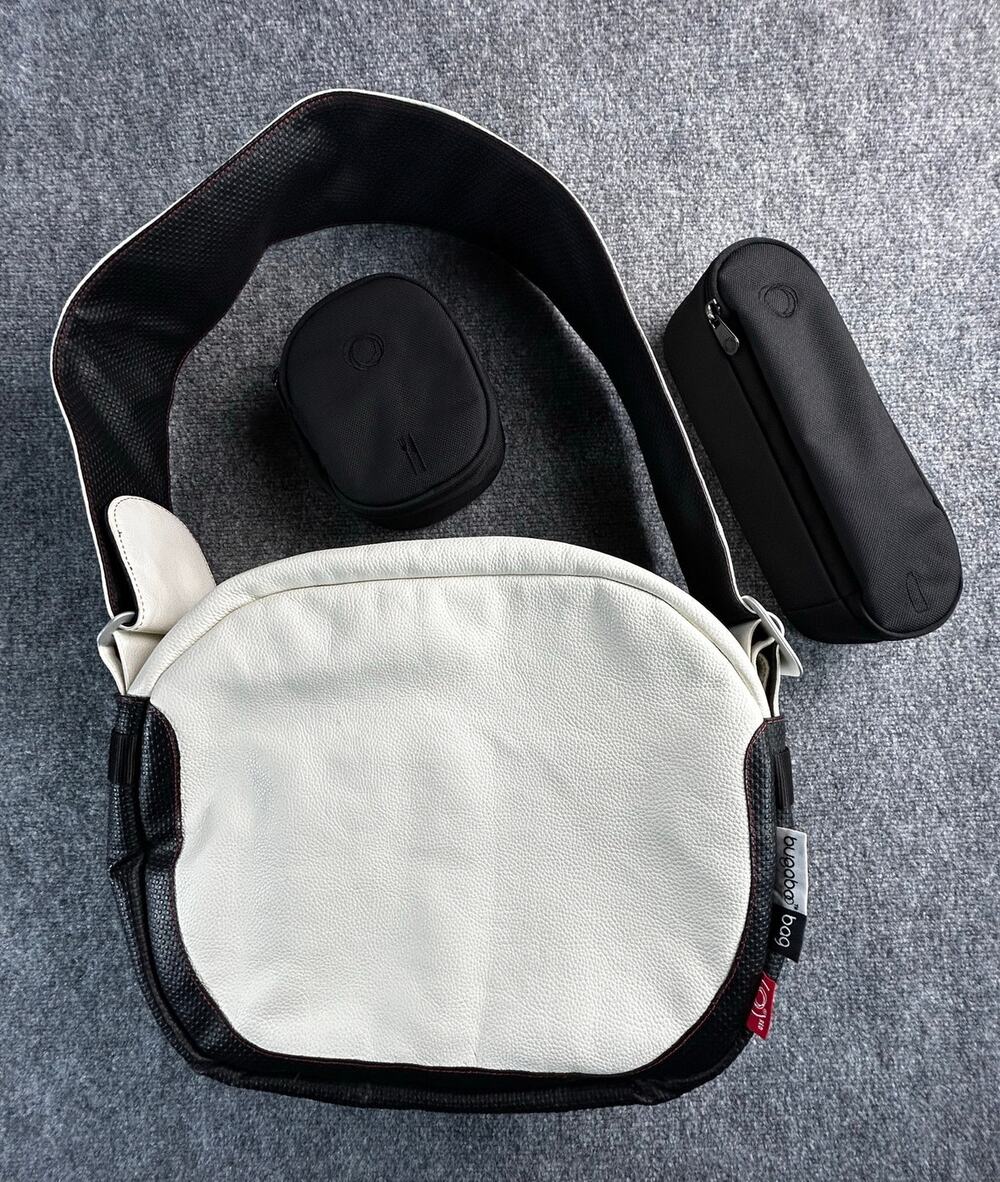 Bugaboo RED Special Edition Diaper Bag w/ 2 Insulated Pouches White Black